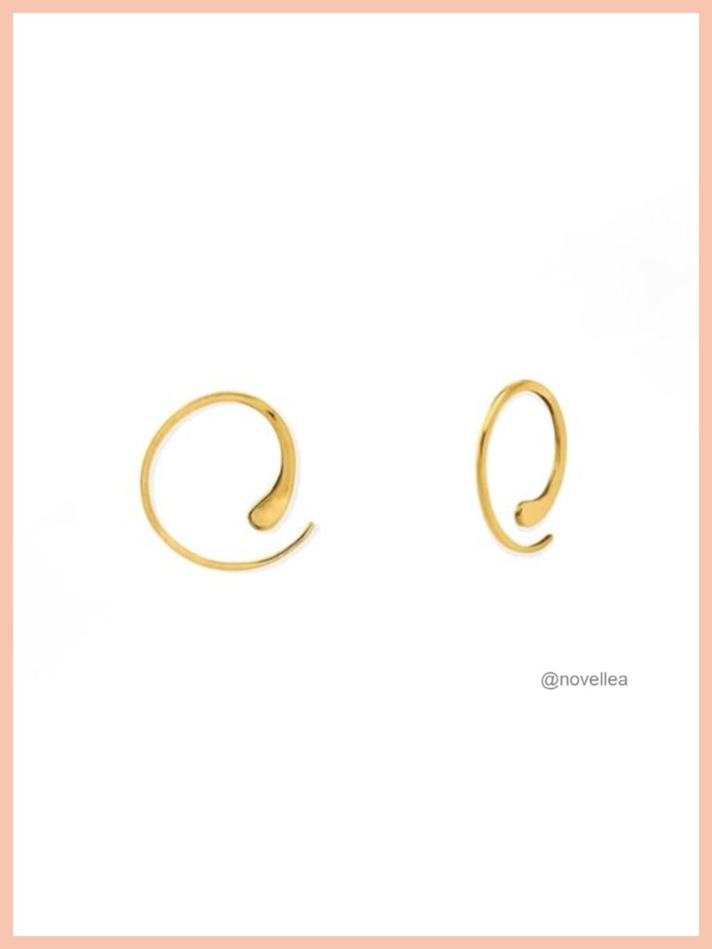 Sterling Silver Pull Through Hoop Earrings Hypoallergenic